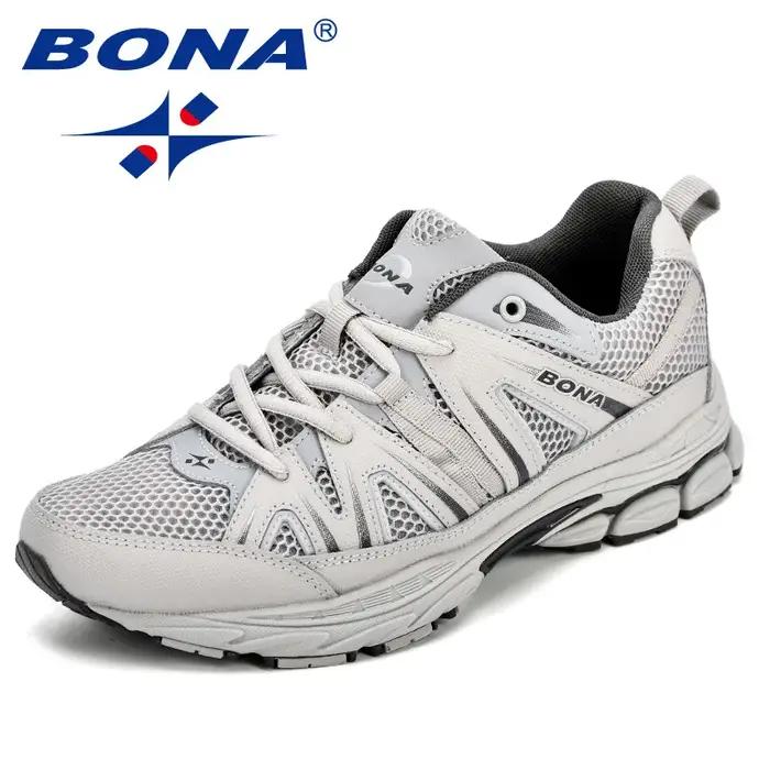 BONA – chaussures de course à lacets en microfibre pour hommes, baskets de Sport en maille, souliers